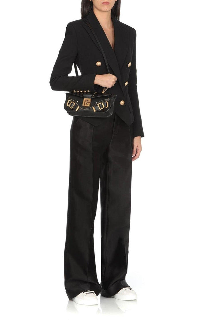 Balmain Blaze Small Leather Shoulder Bag - Runway Catalog