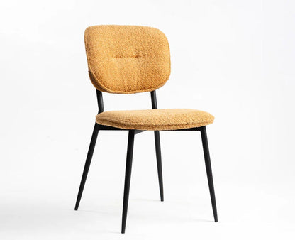 Blossom Bliss Dining Chair – Modern Upholstered Dining Chair for Home & Café Mustard Yellow