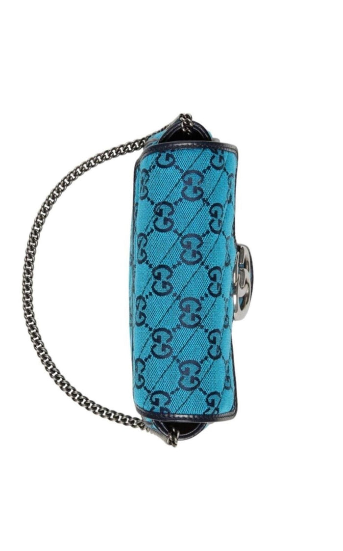 Gucci Blue GG Marmont Blue Super Mini Bag - Runway Catalog