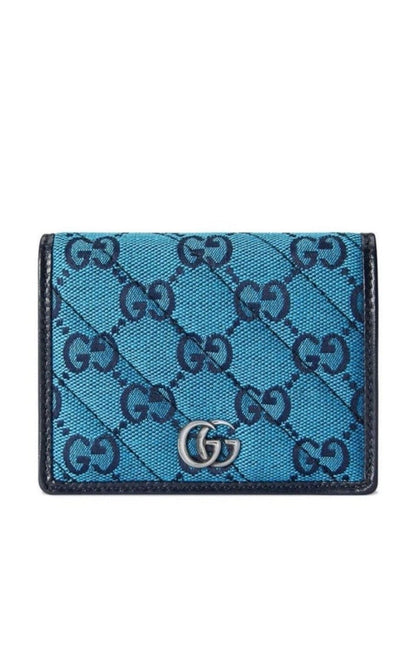 Gucci Blue Gg Marmont Multicolor Wallet - Runway Catalog
