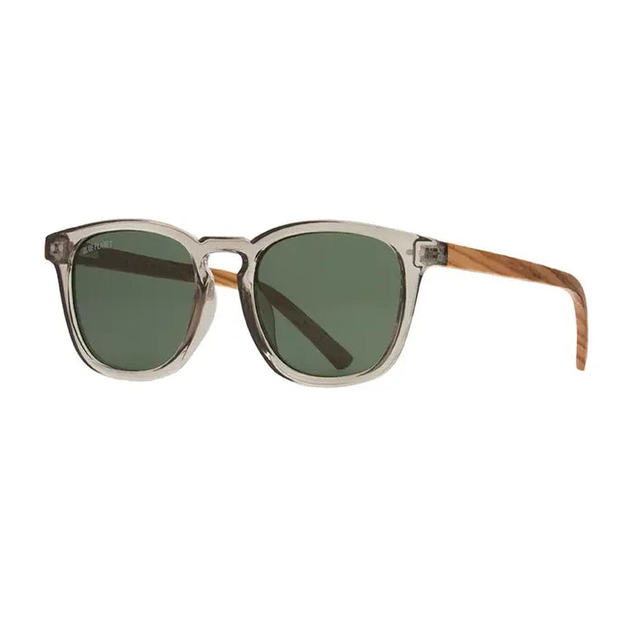 Blue Planet Eco-Eyewear Kai Smoked Polarized Sunglasses - Crystal Grey/Wood