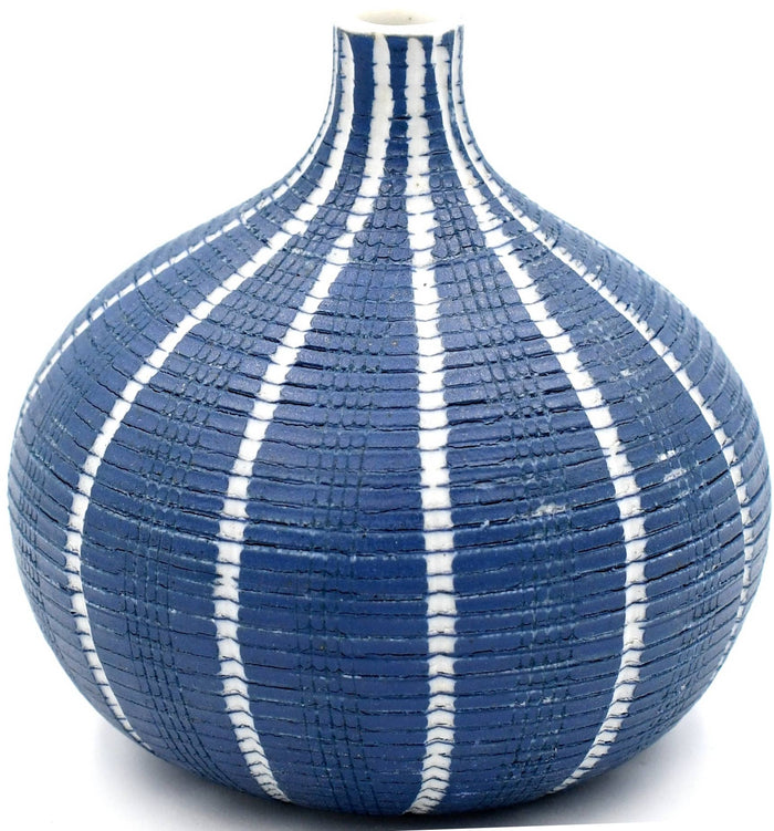 Blue Stripe Tiny Bud Vase