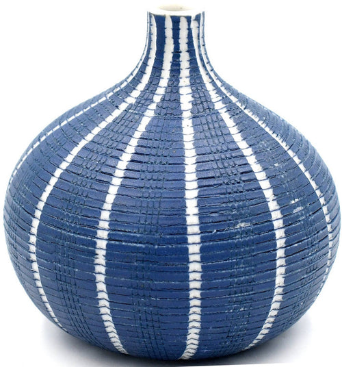 Blue Stripe Tiny Bud Vase