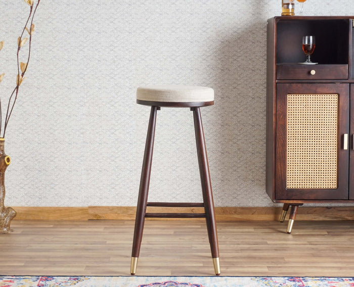 Boston Kitchen Bar Stool with Cushion Furniselan Grey-Finish