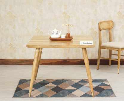 Boston Solid Wood Square Dining Table Four Seater Furniselan Natural-Finish