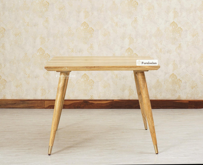 Boston Solid Wood Square Dining Table Four Seater Furniselan Natural-Finish