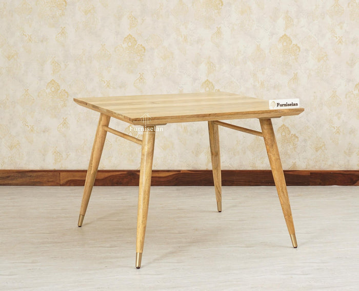 Boston Solid Wood Square Dining Table Four Seater Furniselan Natural-Finish