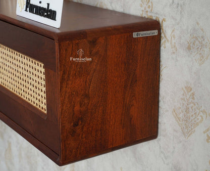 Boston Solid Wood Wall Mounted TV Unit Cabinet - Tv Cabinet - Furniselan - Brown-Finish