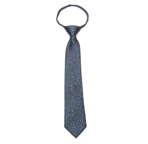 Boys Zipper Tie – Graphite Splash