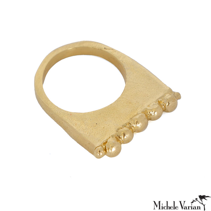 Brass Flat Top Dot Ring