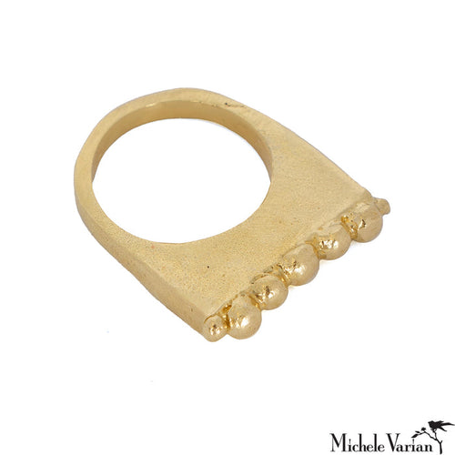 Brass Flat Top Dot Ring