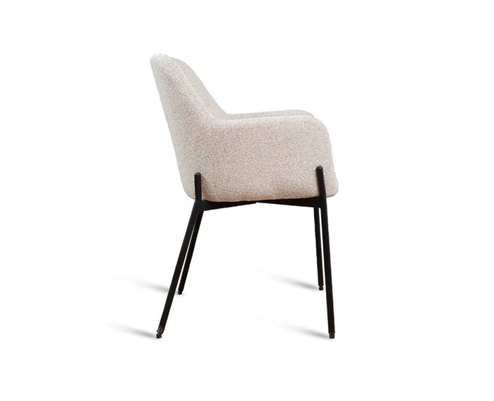 Bravura Rise Dining Chair – Modern Upholstered Dining Chair for Home & Café Textured Beige