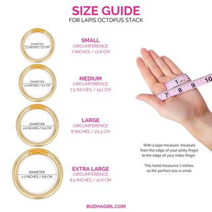 BuhaGirl Tzubblie etoile single bangle showing size guide