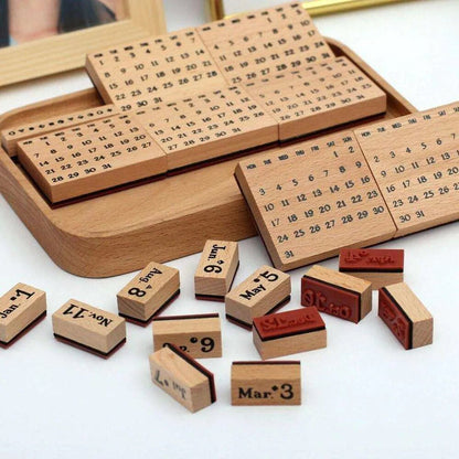 Calendar Stamp Set - Mini Month Stamp with 12 Month Stamps, 6 Days and Dates, and Shapes - DiyCraftsProject