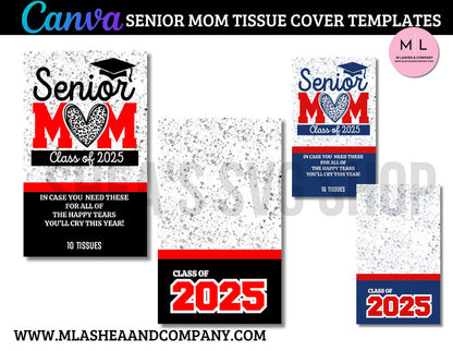 CANVA Senior Mom Tissue Cover Templates