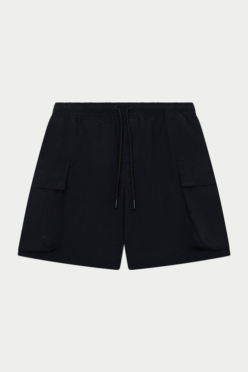 CARGO POCKET SWIM SHORTS - BLACK
