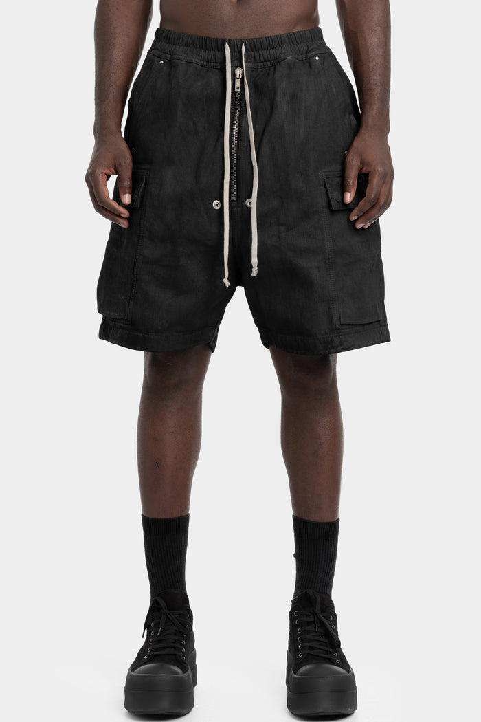 Rick Owens DRKSHDW | AW25 - Cargobela shorts, Wax Denim DU02E7369 BW 99X