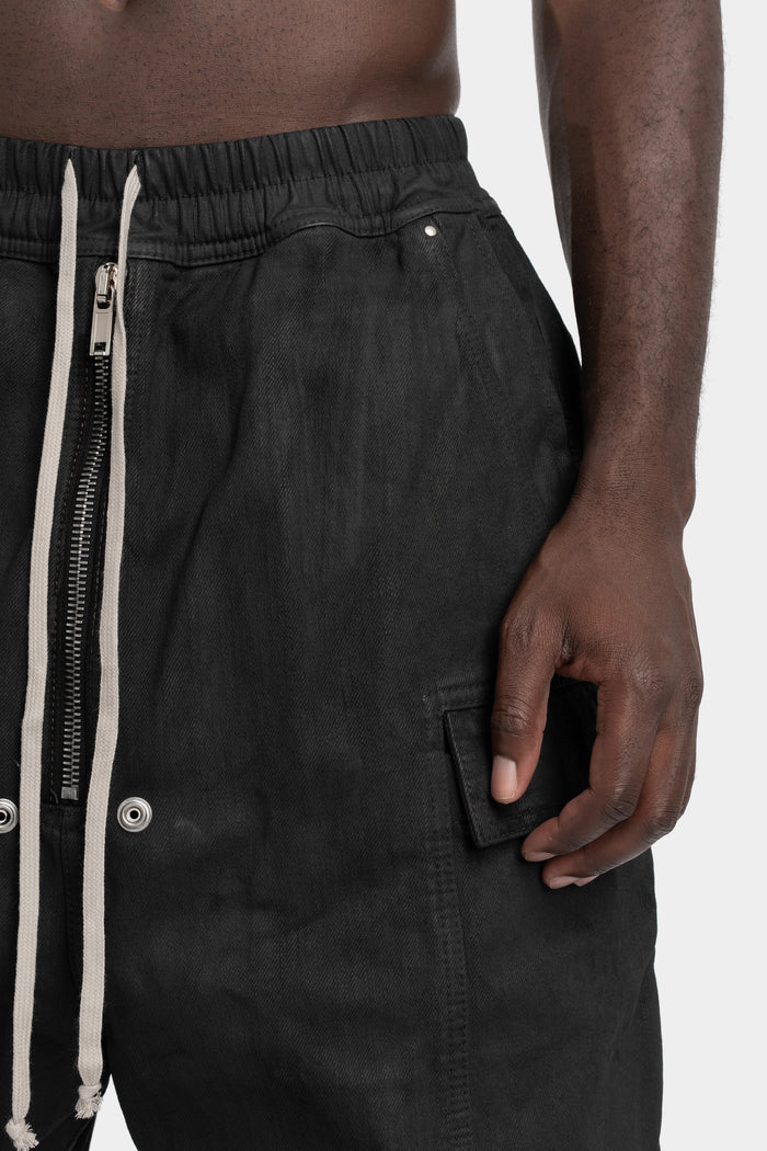 Rick Owens DRKSHDW | AW25 - Cargobela shorts, Wax Denim DU02E7369 BW 99X