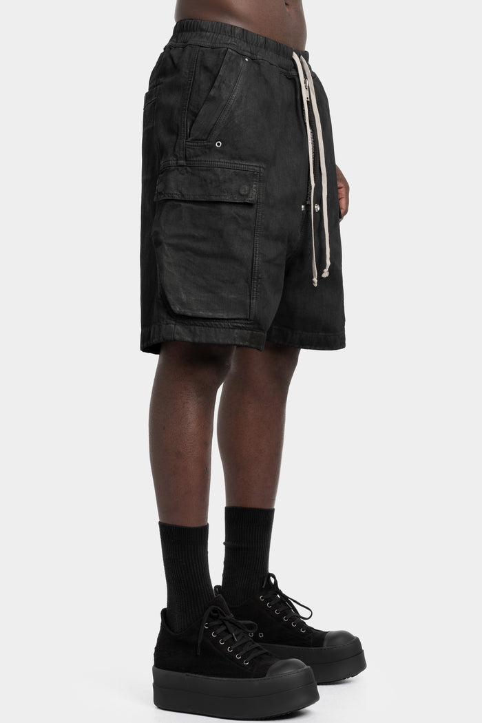 Rick Owens DRKSHDW | AW25 - Cargobela shorts, Wax Denim DU02E7369 BW 99X