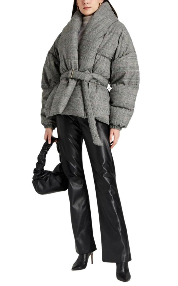 Alexandre Vauthier Checked Stretch - Wool Puffer Jacket - Runway Catalog