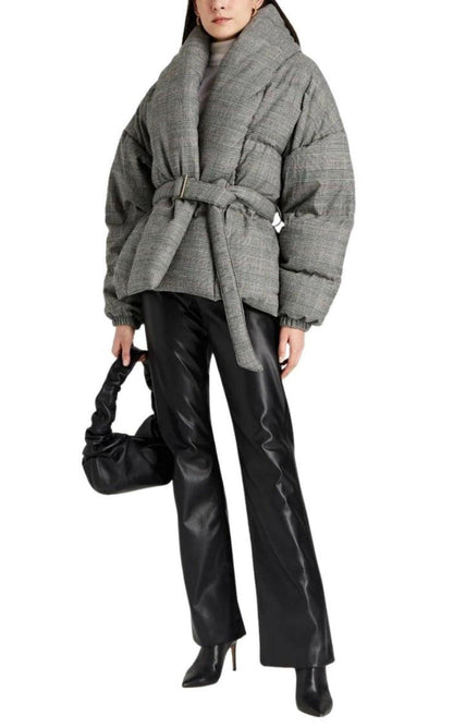 Alexandre Vauthier Checked Stretch - Wool Puffer Jacket - Runway Catalog
