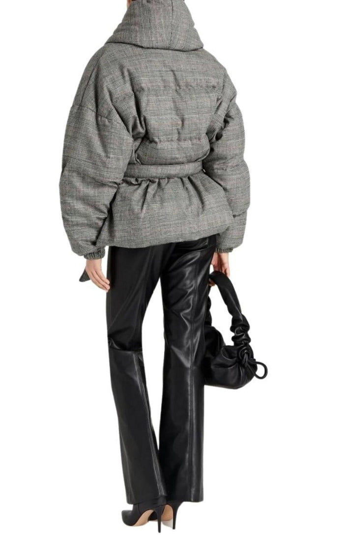 Alexandre Vauthier Checked Stretch - Wool Puffer Jacket - Runway Catalog