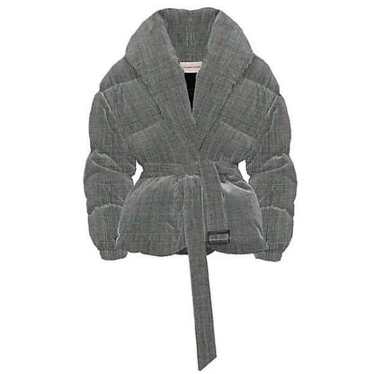 Alexandre Vauthier Checked Stretch - Wool Puffer Jacket - Runway Catalog