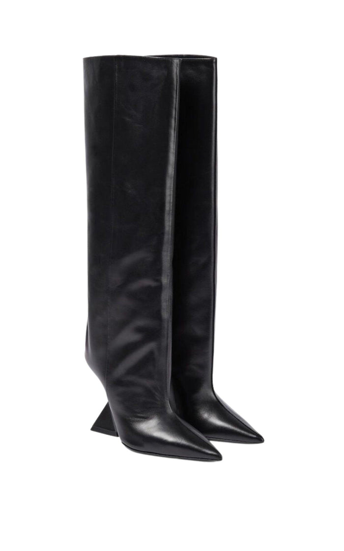 The Attico Cheope Leather Wedge Knee - High Boots - Runway Catalog