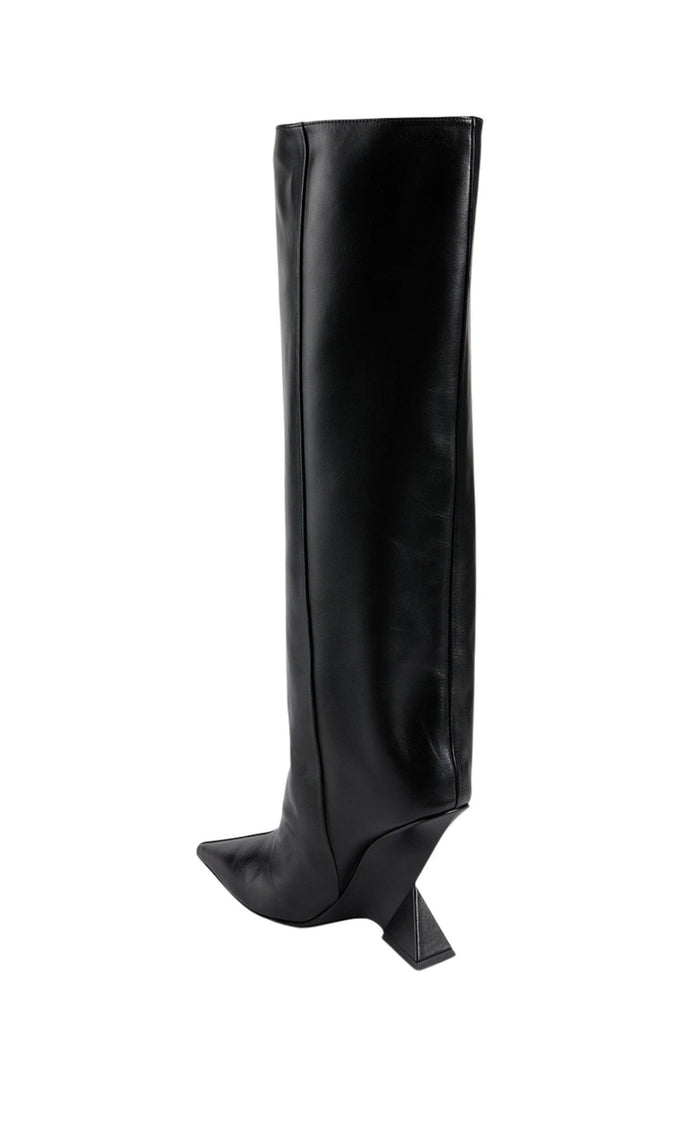 The Attico Cheope Leather Wedge Knee - High Boots - Runway Catalog