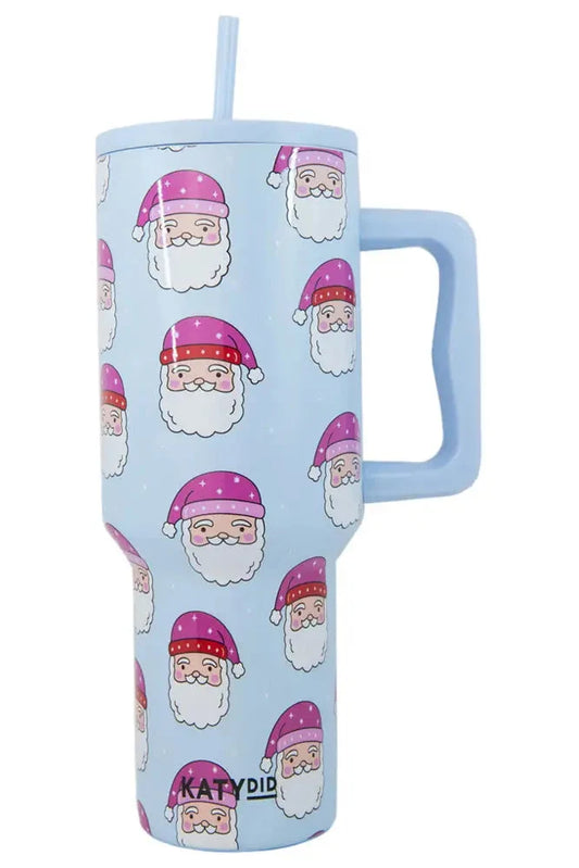 santa blue no spill tumbler