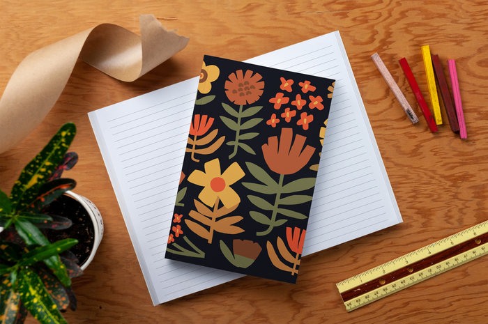 Chunky Floral Layflat Journal Notebook: Lined / Classic