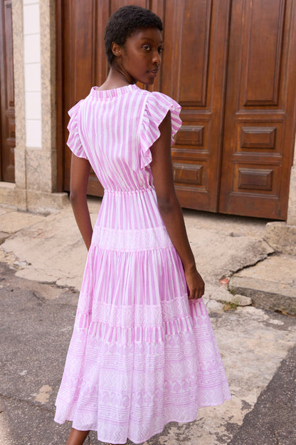 Cinched Flirty Midi- Santorini Lilac