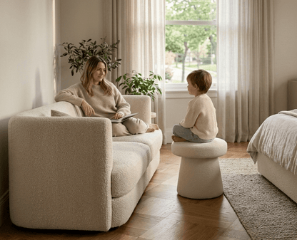 Clawz Cotton Ottoman White