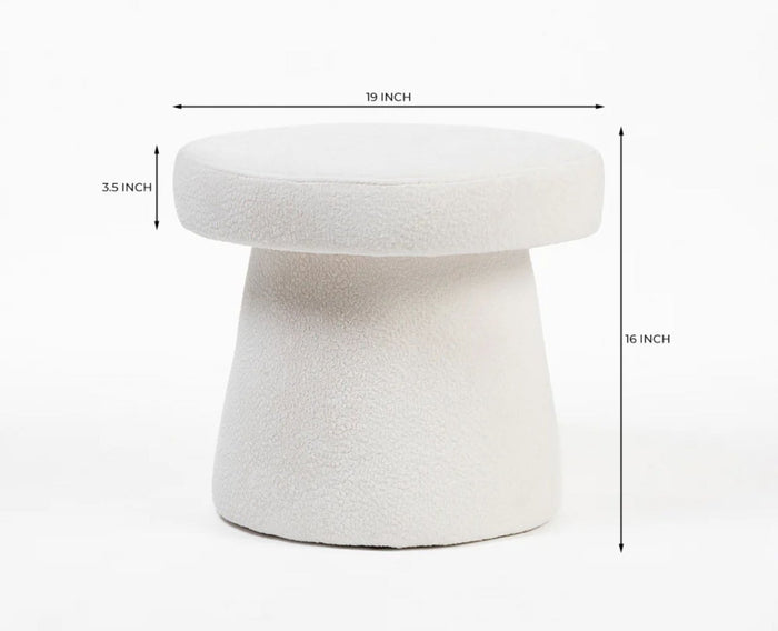 Clawz Cotton Ottoman White