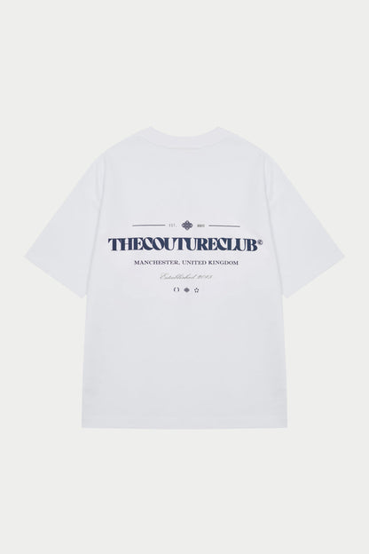 COPYRIGHT MULTI GRAPHIC T-SHIRT - WHITE/NAVY