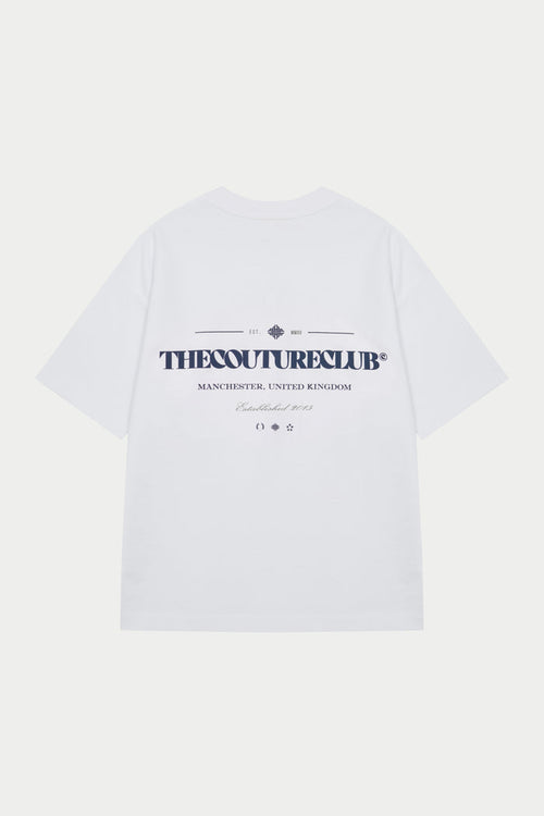 COPYRIGHT MULTI GRAPHIC T-SHIRT - WHITE/NAVY