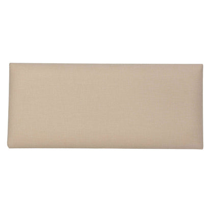 Cortesi Home Dahlia Wooden Bench Ottoman, Distressed Wood and Beige Fabric