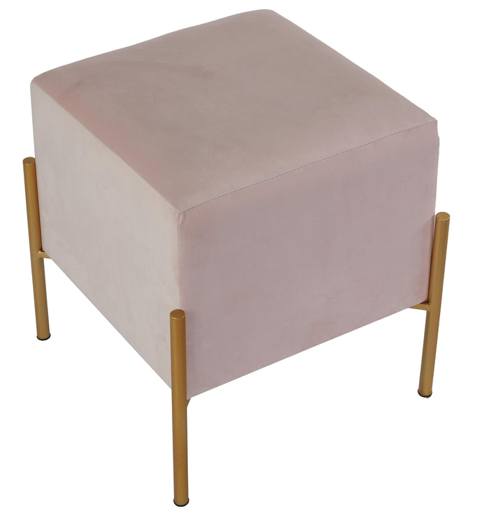 Cortesi Home Spokane Square Ottoman, Pink Velvet