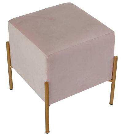 Cortesi Home Spokane Square Ottoman, Pink Velvet