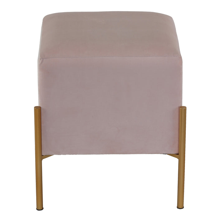 Cortesi Home Spokane Square Ottoman, Pink Velvet