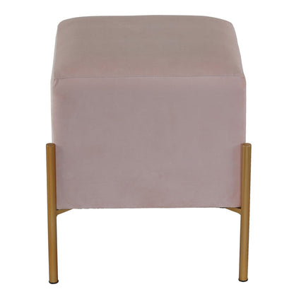 Cortesi Home Spokane Square Ottoman, Pink Velvet