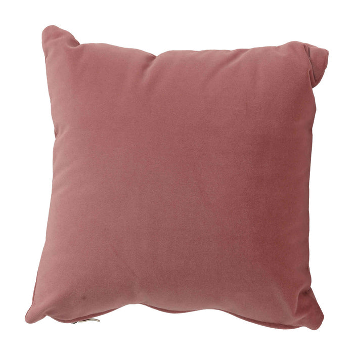 Cortesi Home Taffy Decorative  Square Accent Pillow, Blush Pink Velvet 16"x16"