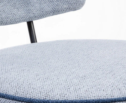 Cotton Relae Dining Chair with Metal – Modern Upholstered Dining Chair with Metal Legs Furniselan Dusty Blue
