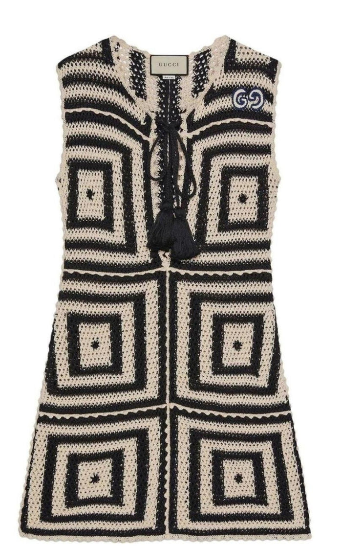 Gucci Crochet - knit Cotton Short Dress - Runway Catalog