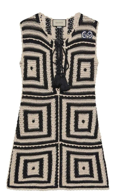 Gucci Crochet - knit Cotton Short Dress - Runway Catalog