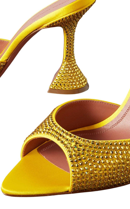 Amina Muaddi Crystal - Embellished Caroline Mules - Runway Catalog