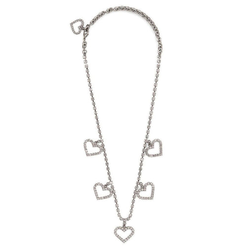 Alessandra Rich Crystal Heart Necklace - Runway Catalog