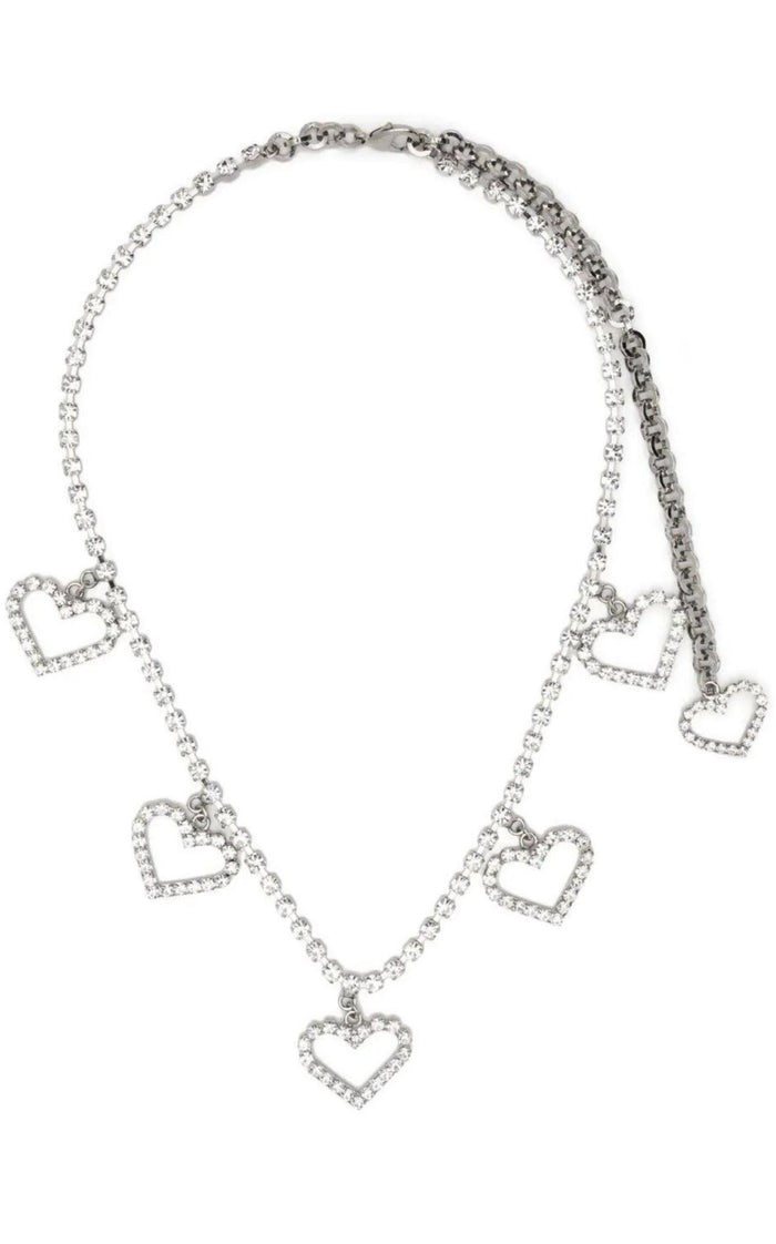 Alessandra Rich Crystal Heart Necklace - Runway Catalog