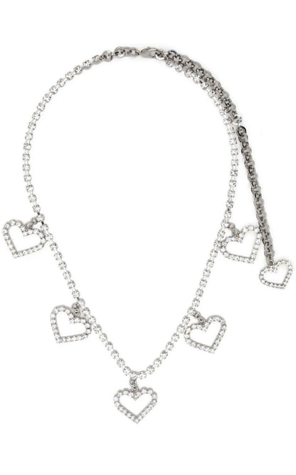 Alessandra Rich Crystal Heart Necklace - Runway Catalog