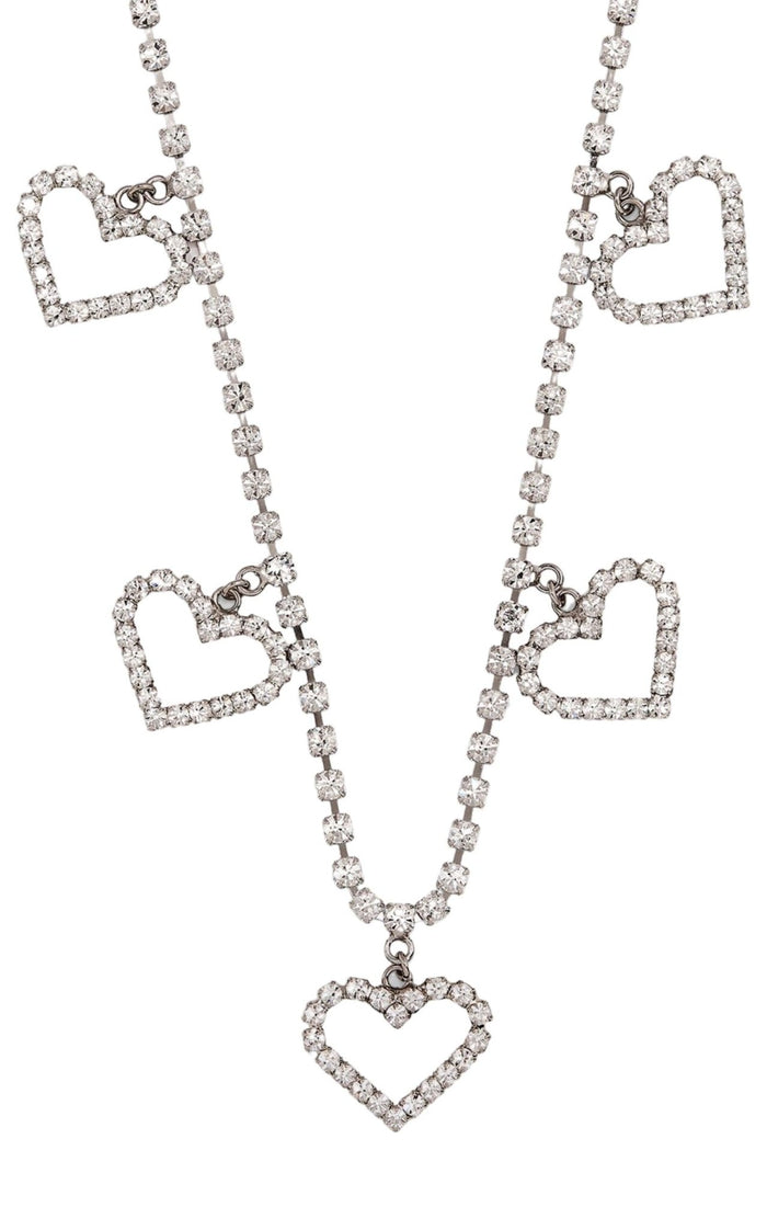 Alessandra Rich Crystal Heart Necklace - Runway Catalog